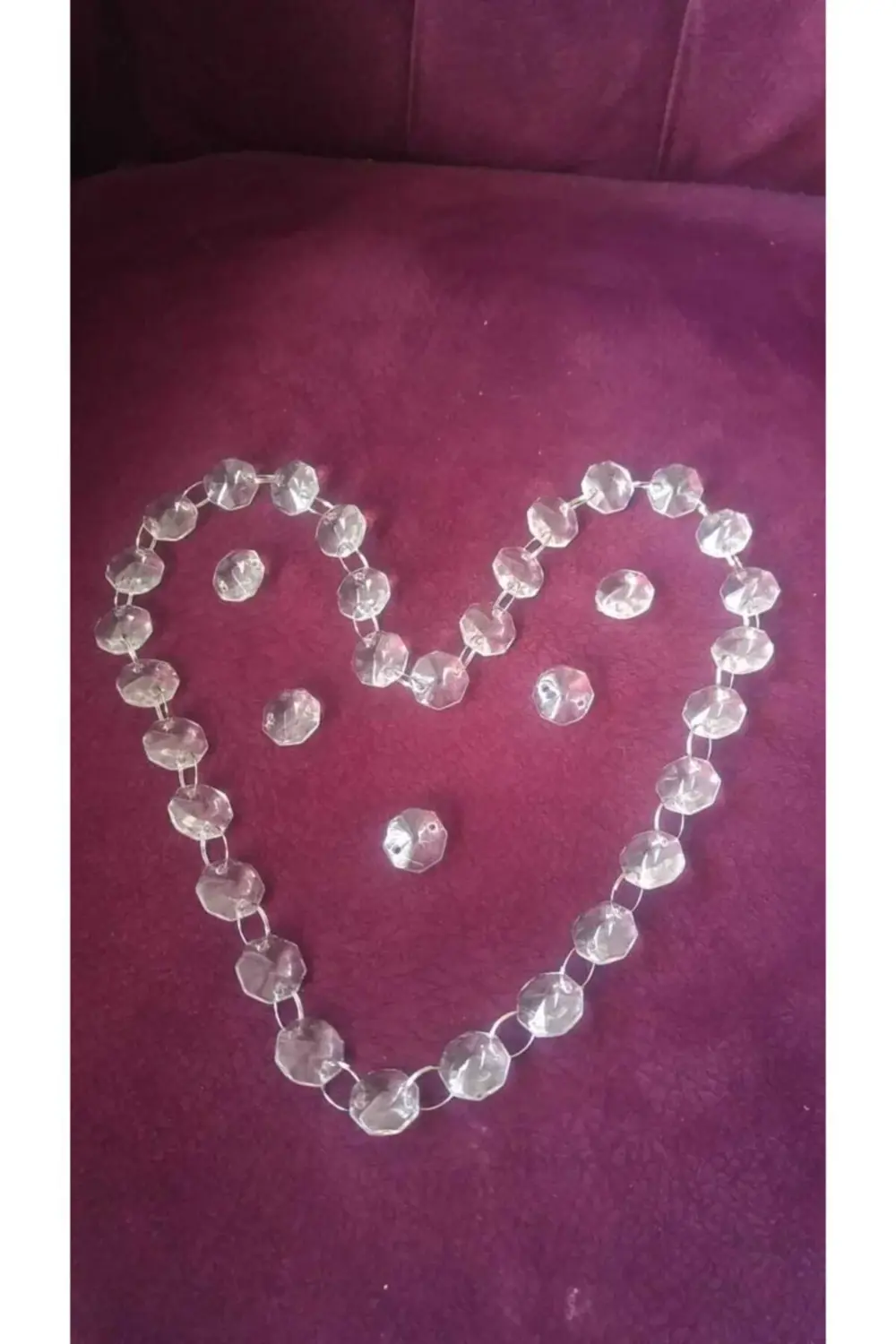 Avize Taşı Optigon Taş 50adet Baskı Cam Krom Halkalı