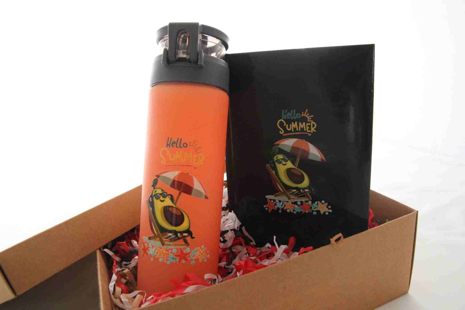 İhtiyaçavm Avokado Baskılı Defter Ve Baskılı Termos Hediye Kutusu Seti