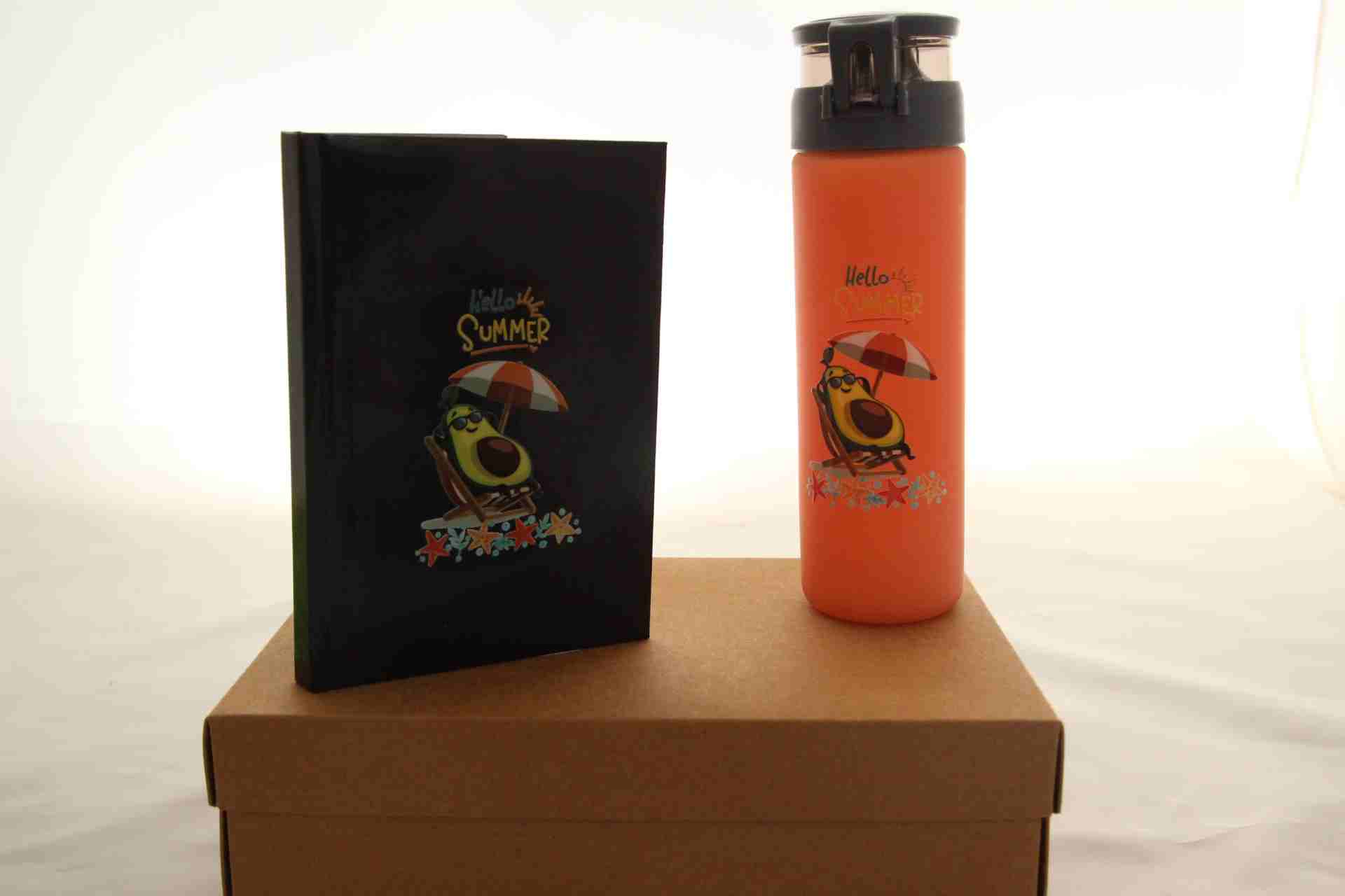 İhtiyaçavm Avokado Baskılı Defter Ve Baskılı Termos Hediye Kutusu Seti