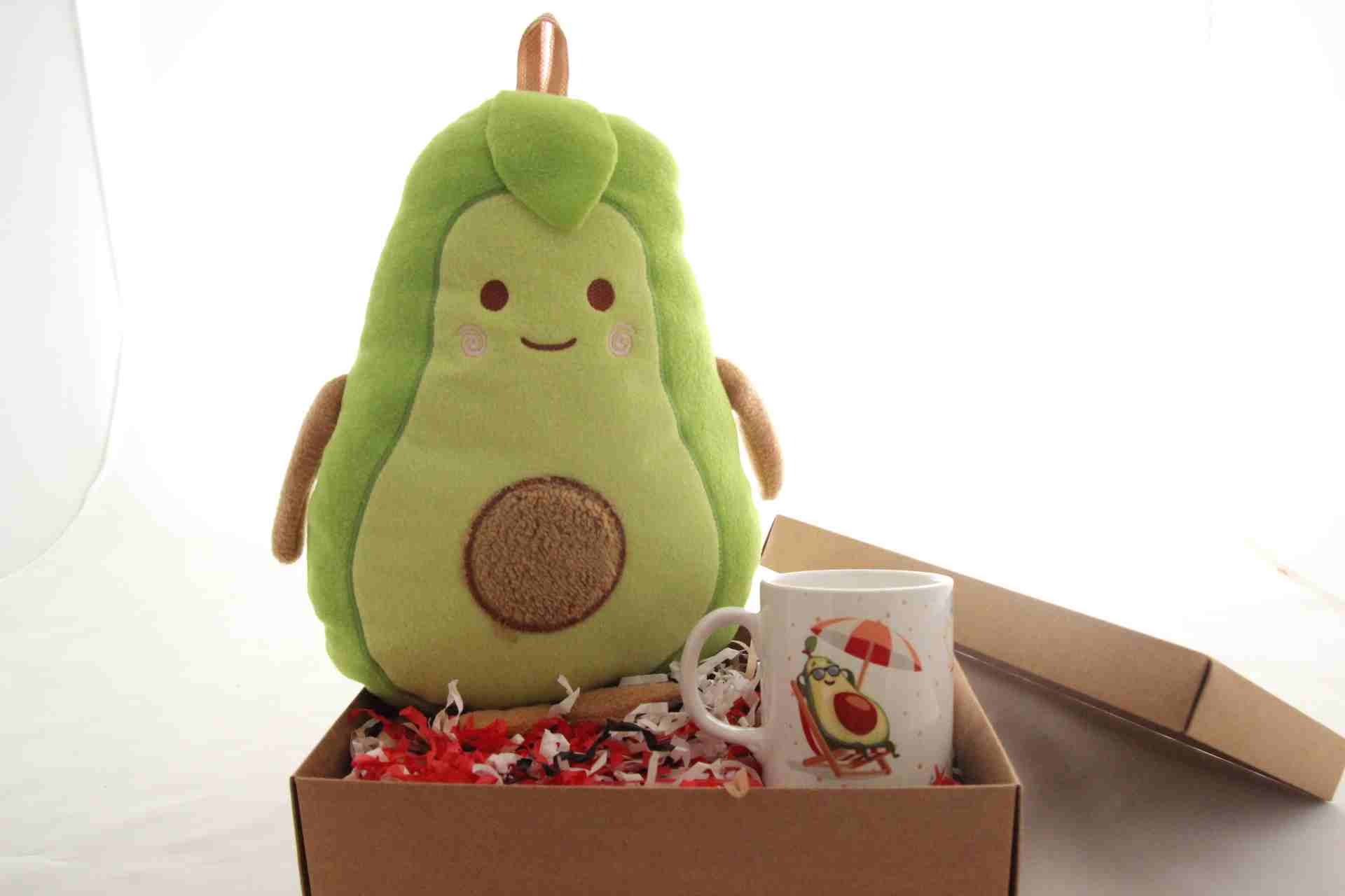 İhtiyaçavm Avokado Baskılı Hediye Kutusu - Yastık Ve Kupa Bardak Hediye Seti