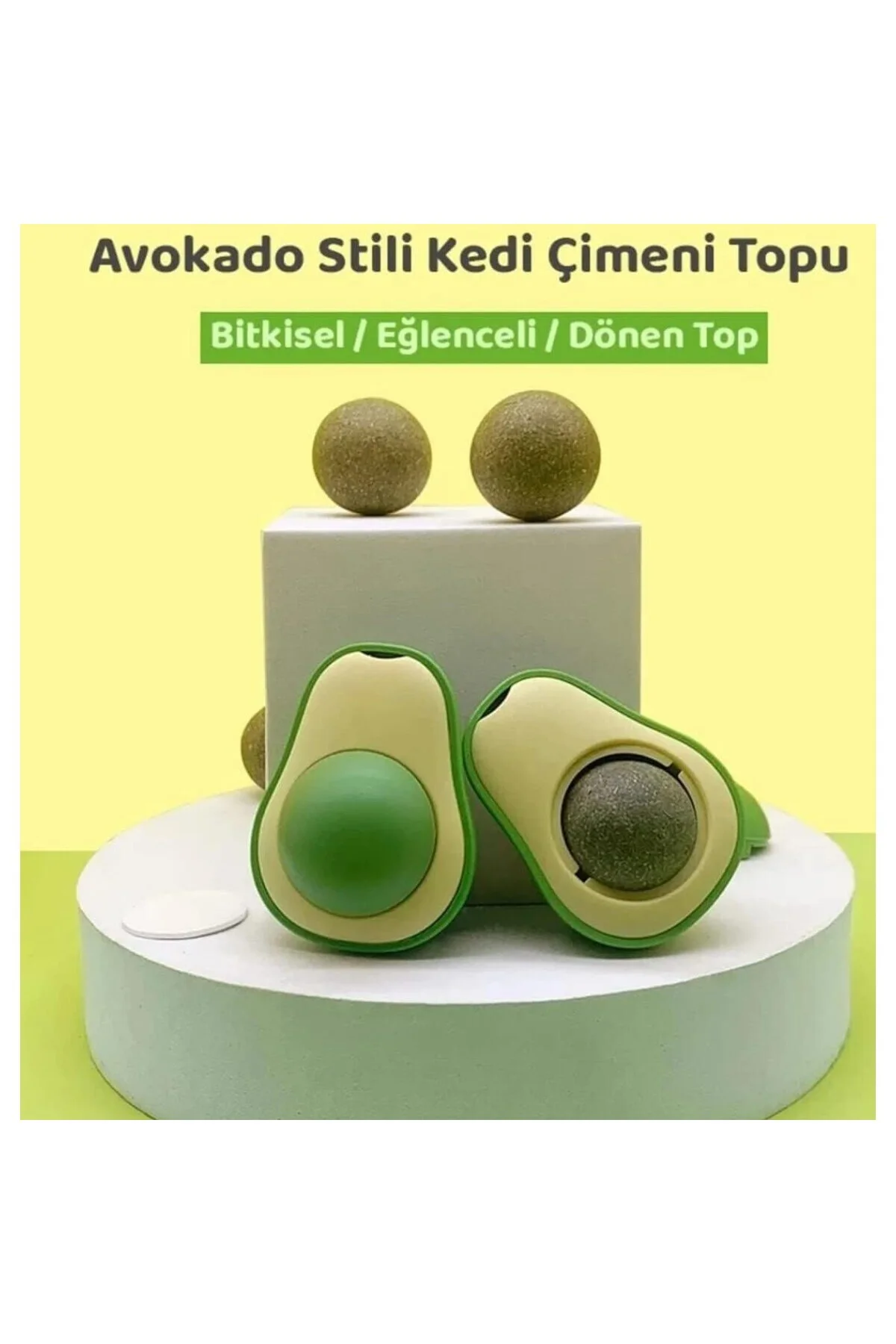Avokado Kedi Nanesi Kedi Otu Topu Kedi Oyuncağı Yapışkanlı Catnip