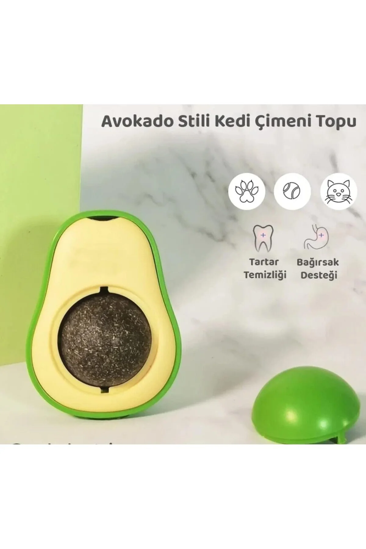 Avokado Kedi Nanesi Kedi Otu Topu Kedi Oyuncağı Yapışkanlı Catnip