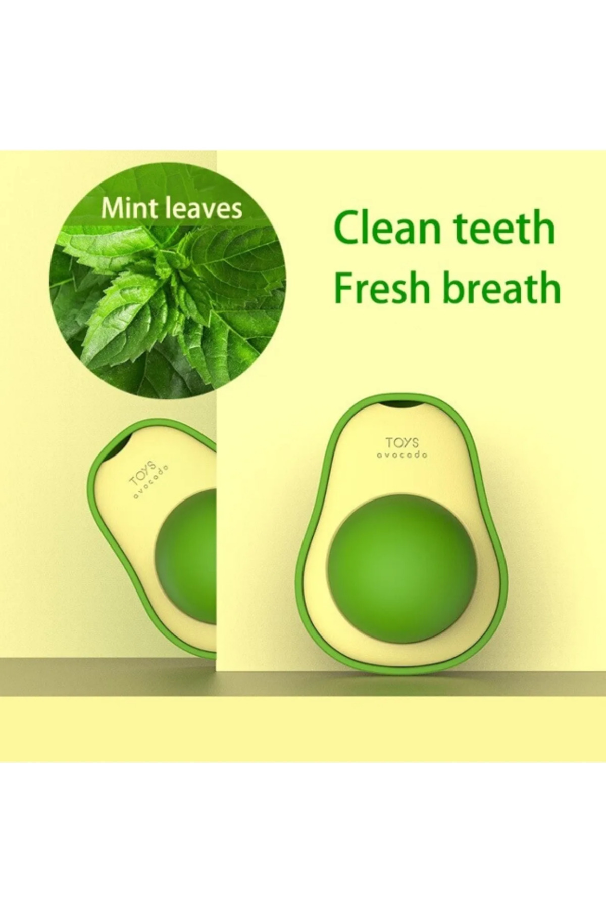 Toptan Bulurum Avokado Şeklinde Catnipli Doğal Kedi Yalama Topu 6 Cm