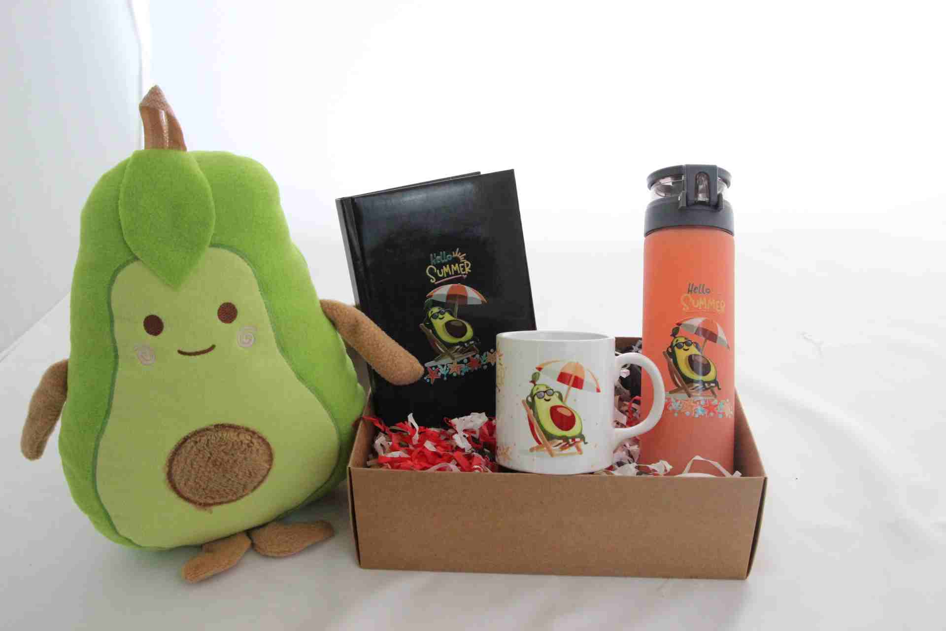 İhtiyaçavm Avokado Temalı Hediye Kutusu - Yastık, Termos, Kupa Bardak Ve Defter Hediye Seti