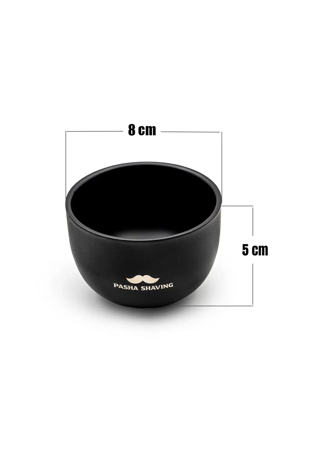 Avuç İçi Çelik Tıraş Kasesi, Çift Katmanlı Siyah Mat Seyahat Boy,