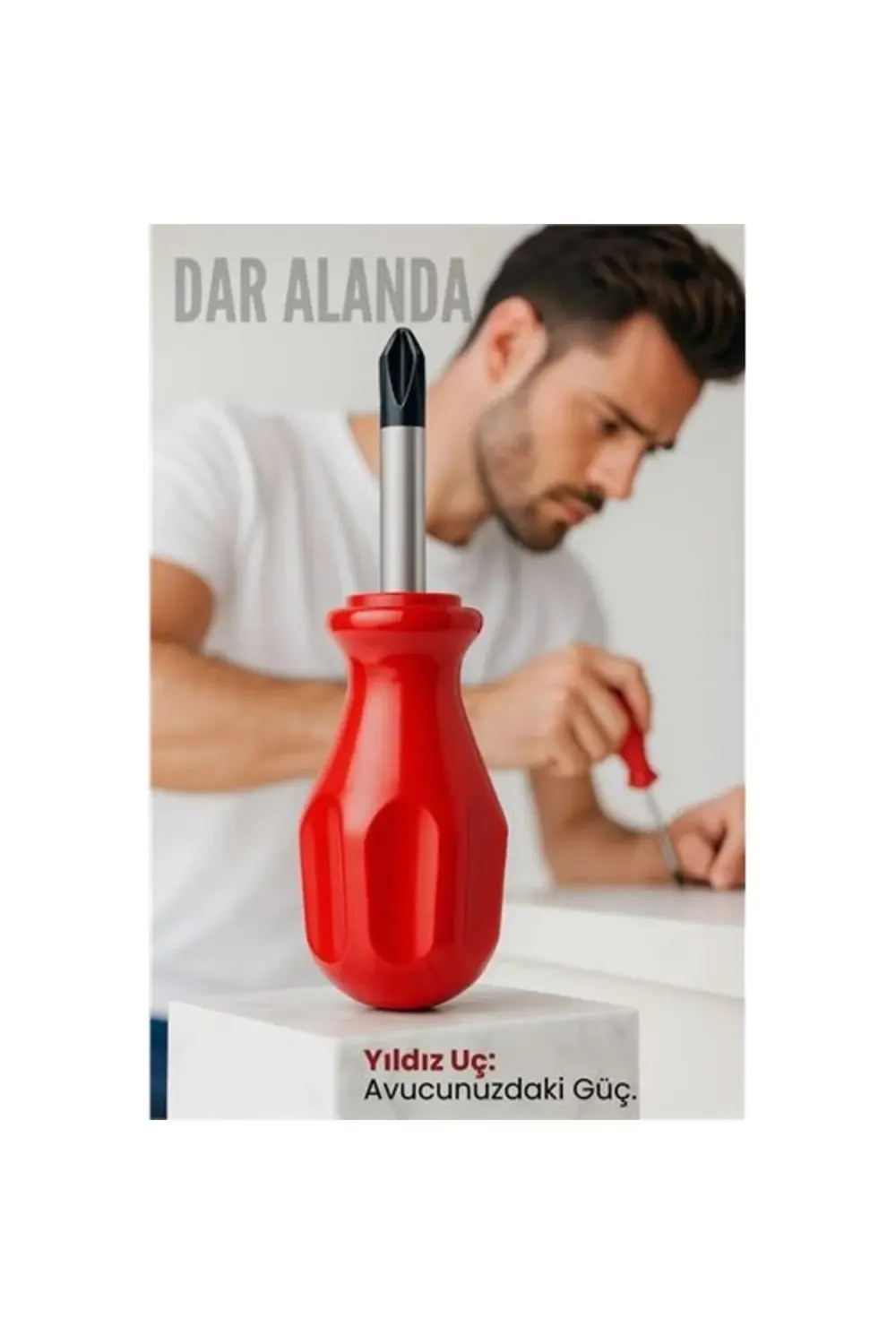 Avuç İçi Mini Topaç Tornavida Yıldız Uçlu Kısa Şaft Ufak Vidalama