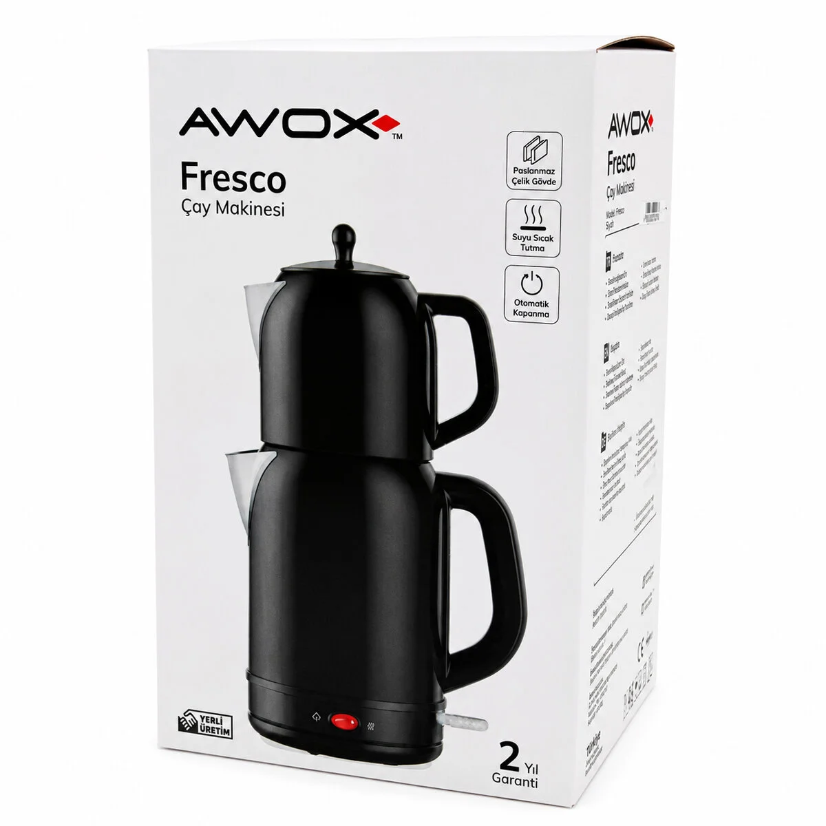 Awox Fresco Kırmızı Elektrikli Çay Makinesi Çaycı Set 1.7LT Su Isıtıcı + 1.2LT Demlik Paslanmaz Çelik Gövde 2200W Fiyatı, Yorumları ve Özellikleri