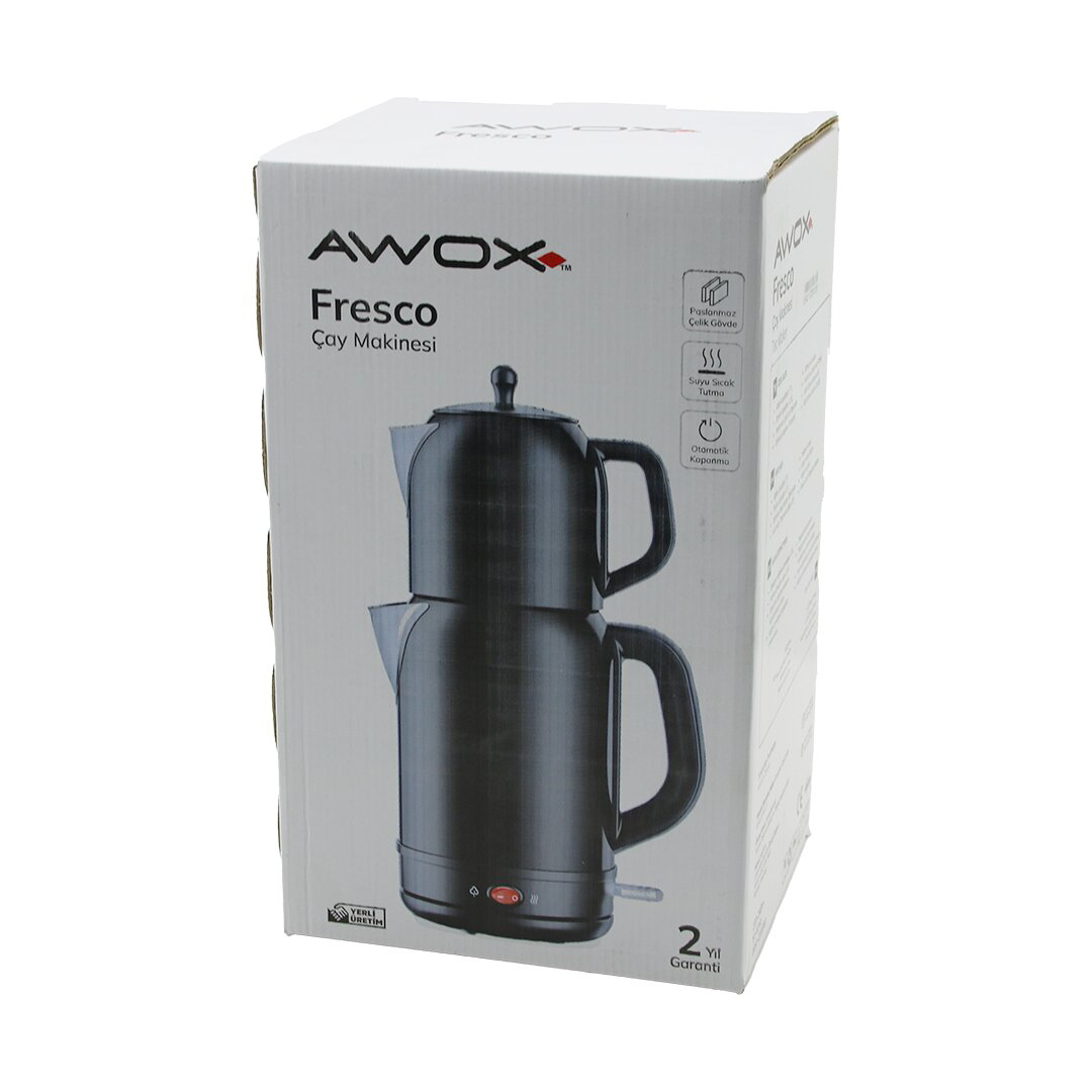 AWOX FRESCO SİYAH ELEKTRİKLİ ÇAY MAKİNESİ ÇAYCI SET 1.7LT SU ISIT AWOX FRESCO SİYAH ELEKTRİKLİ ÇAY MAKİNESİ ÇAYCI SET 1.7LT SU ISIT