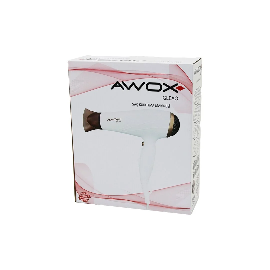 Awox Gleao Beyaz Saç Kurutma - Fön Makinesi Soğuk Üfleme 2 Kademe Fan - 3 Kademe Sıcaklık 1700-2000w Bx40