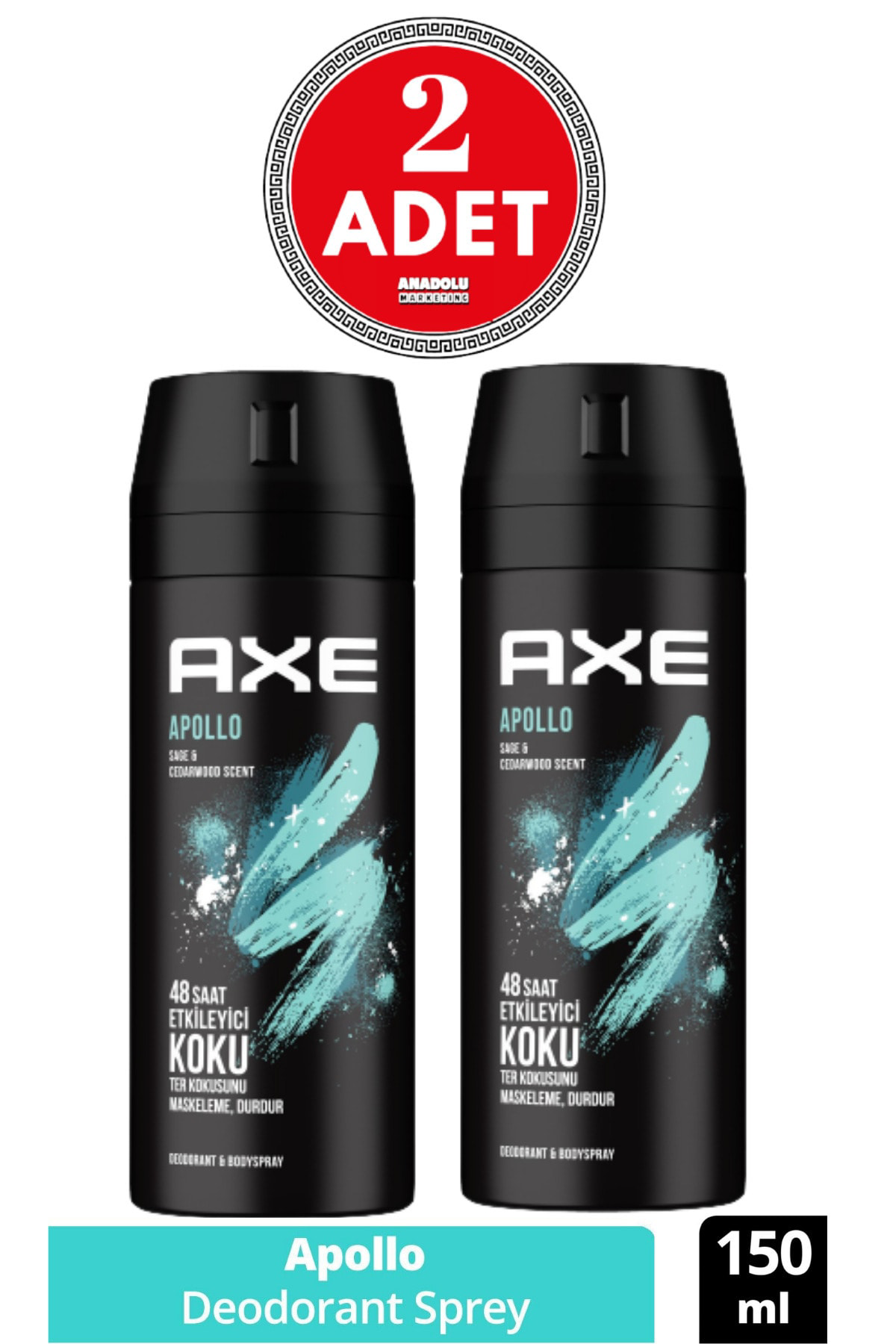 Axe Apollo Erkek Sprey Deodorant 150 Ml (2 Adet) Axe Apollo Erkek Sprey Deodorant 150 Ml (2 Adet)