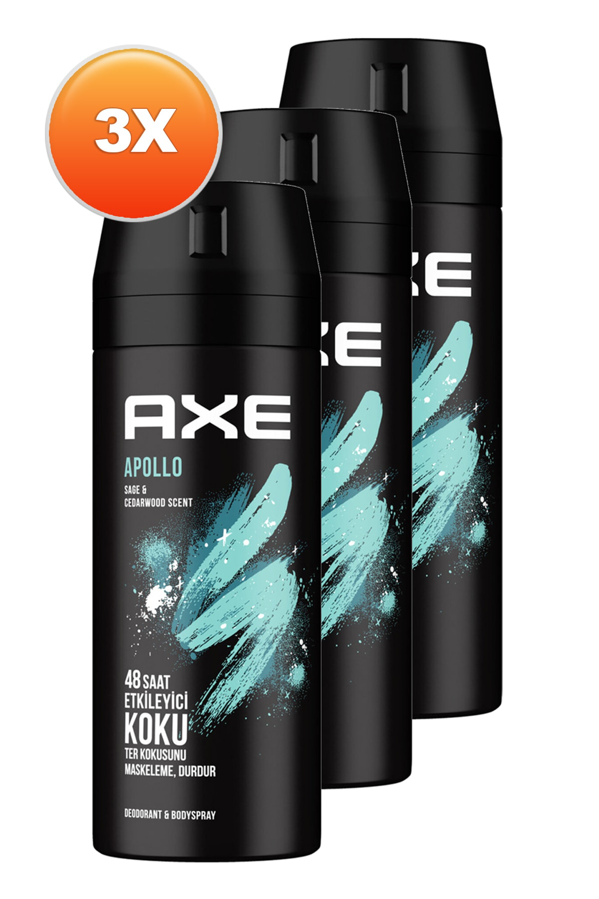 Axe Apollo Erkek Deodorantı 150 ml x 3 adet Axe Apollo Erkek Deodorantı 150 ml x 3 adet