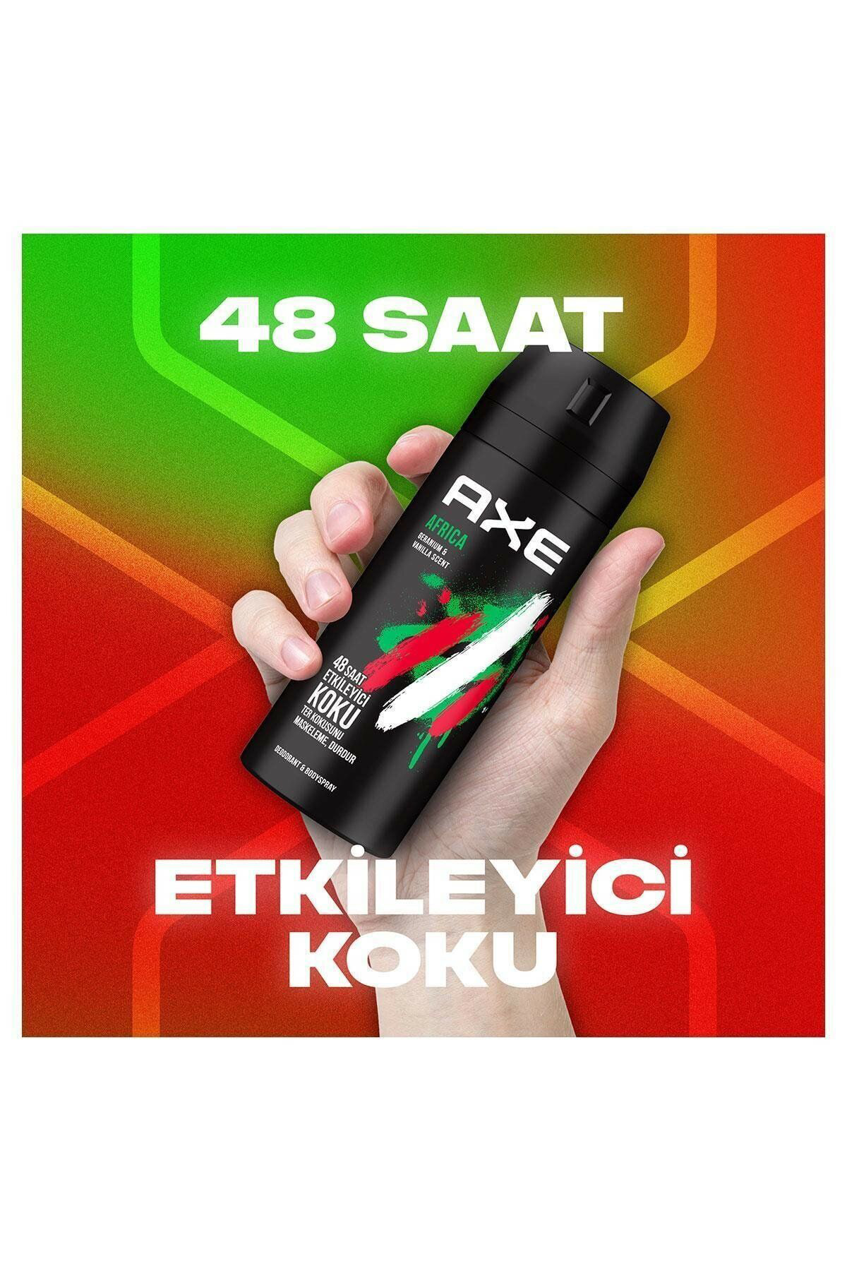 Axe erkek Sprey Deodorant Africa 48 Saat Etkileyici Koku 150 ml X