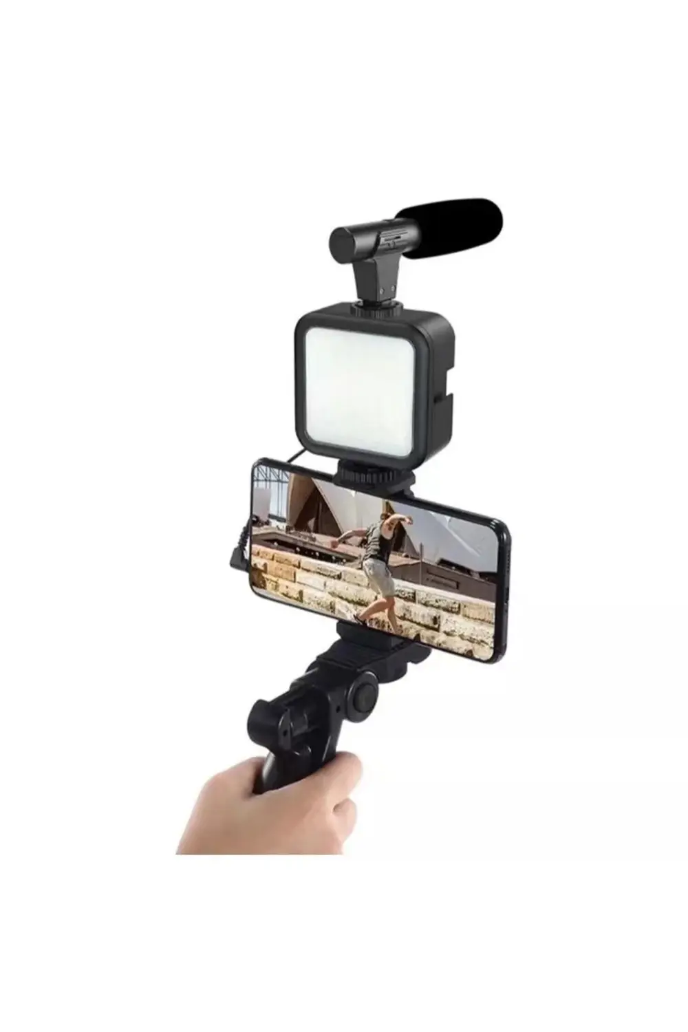 Ay-49 Video Making Kit Kumandalı Mikrofon Led Işık Mini Tripod Iç