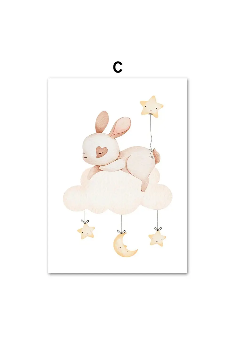 Ay Işığı Uykusu 6’lı Çerçeve Görünümlü MDF Tablo Seti-Bebek ve Ço