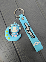 Ay Üstünde Oturan Anime Anahtarlık Mavi Ay Kuromi Sanrio Karakter Ay Üstünde Oturan Anime Anahtarlık Mavi Ay Kuromi Sanrio Karakter