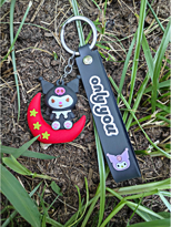 Ay Üstünde Oturan Anime Kırmızı Ay Siyah Kuromi Sanrio Karakter A