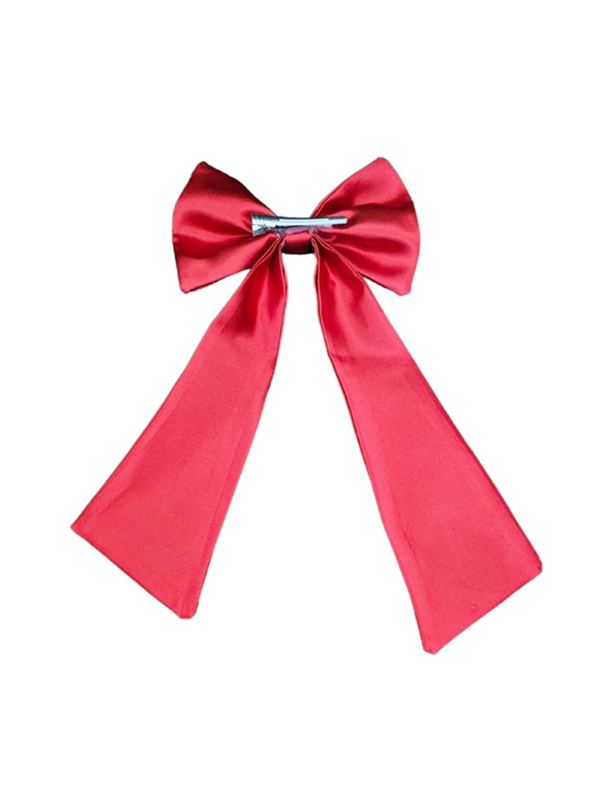 Ay Yıldız Atatürk Baskılı Fiyonklu Kırmızı Saç Tokası