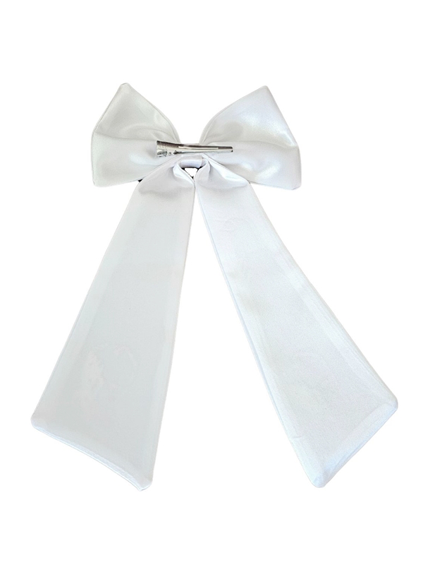 Ay Yıldız Atatürk Baskılı Fiyonklu Beyaz Saç Tokası