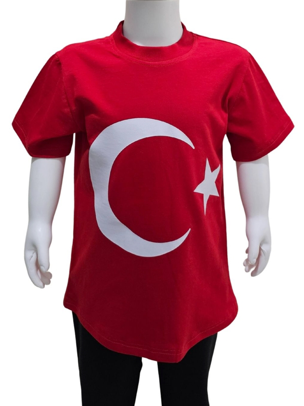 Kostüm Sarayı Ay Yıldız Baskılı Türk Bayraklı Tişört Kostüm Sarayı Ay Yıldız Baskılı Türk Bayraklı Tişört