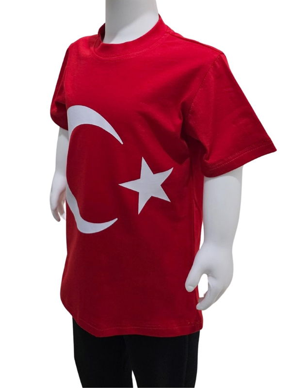 Kostüm Sarayı Ay Yıldız Baskılı Türk Bayraklı Tişört Kostüm Sarayı Ay Yıldız Baskılı Türk Bayraklı Tişört