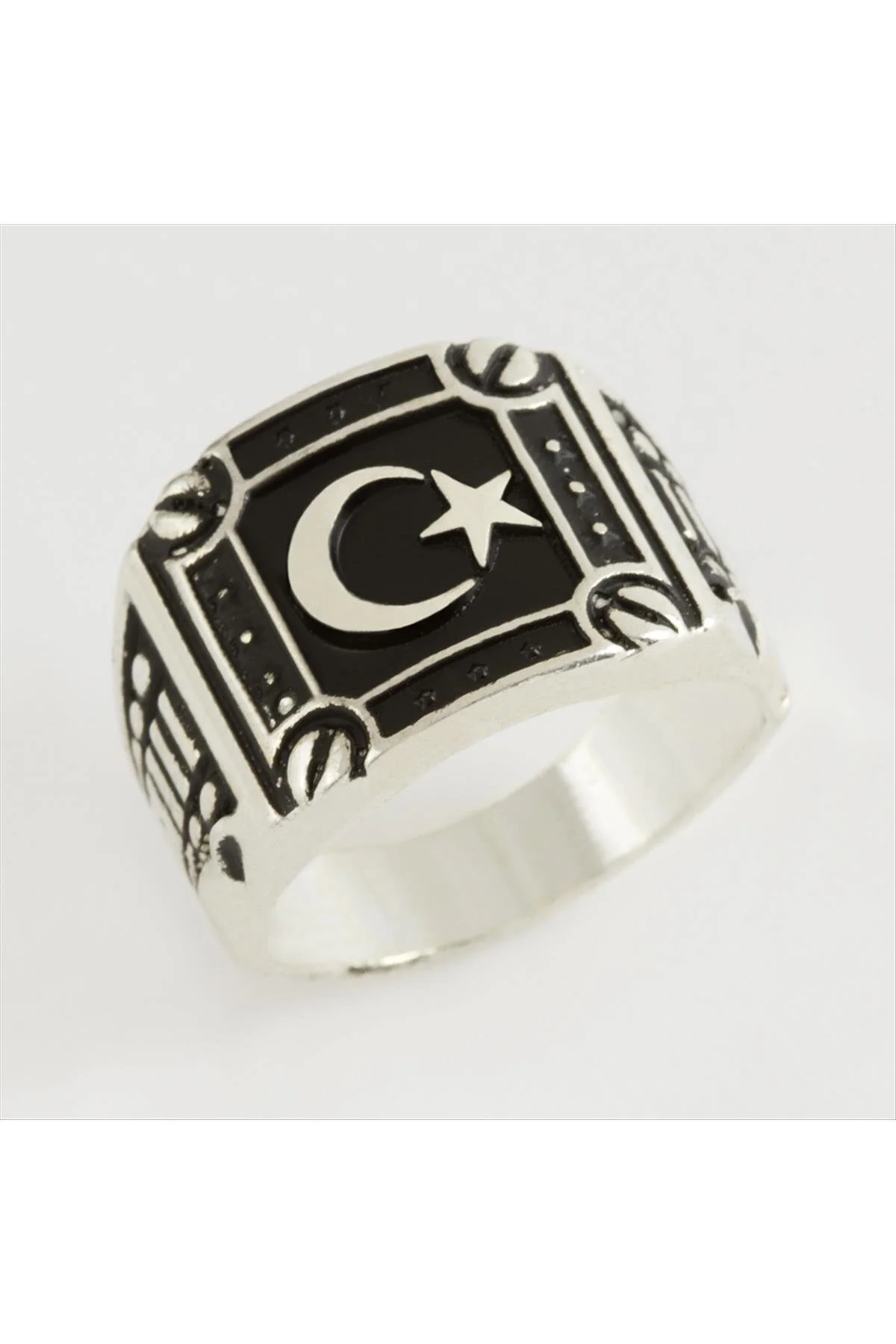 Ay Yıldız Metal Erkek Yüzük