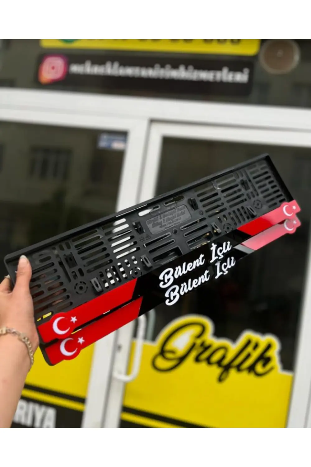 AY YILDIZ MODEL İSİME ÖZEL PLEKSİ PLAKALIK