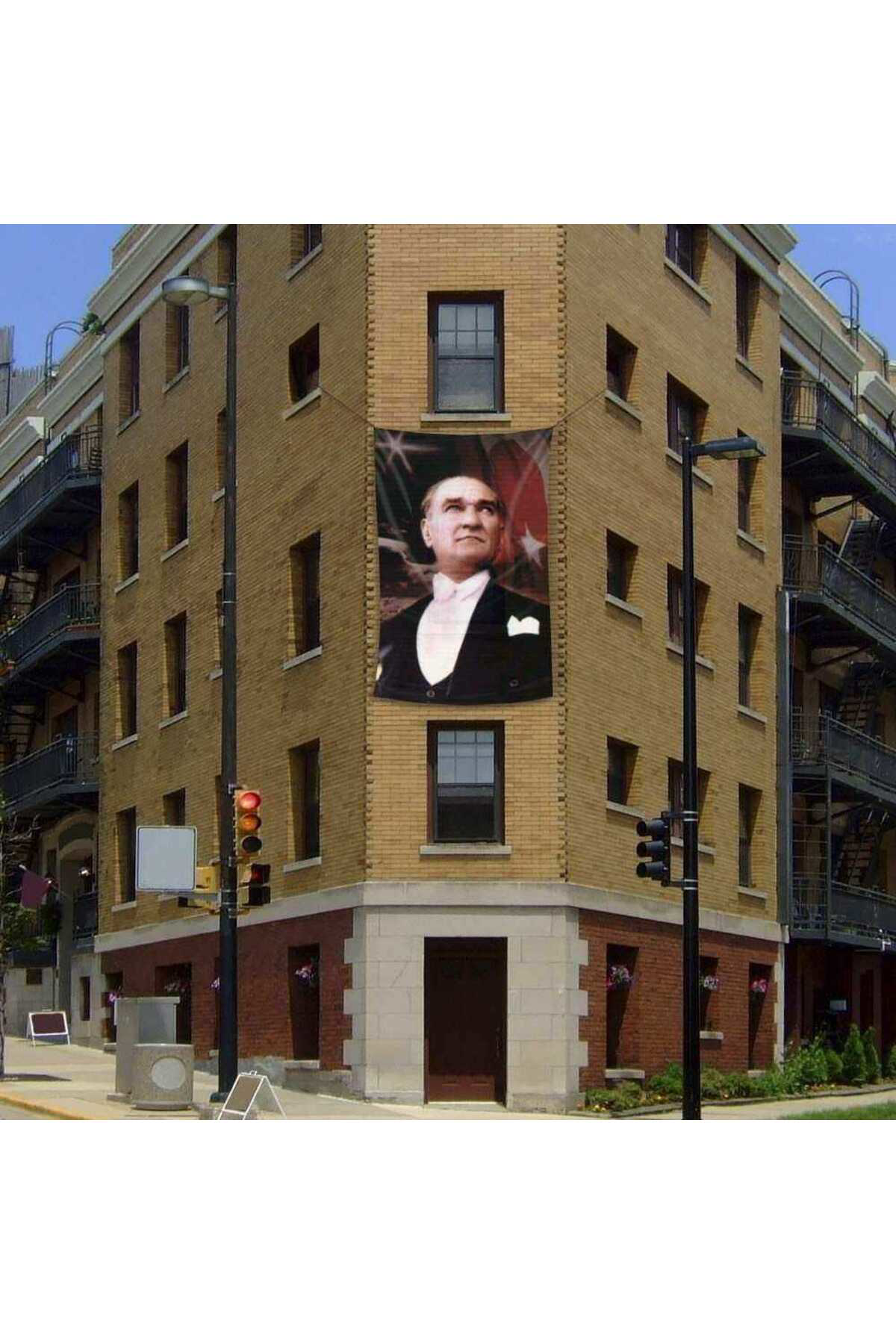 Ay-Yıldız Sivil Mustafa Kemal Atatürk Poster Dış Cephe Bayrak -20