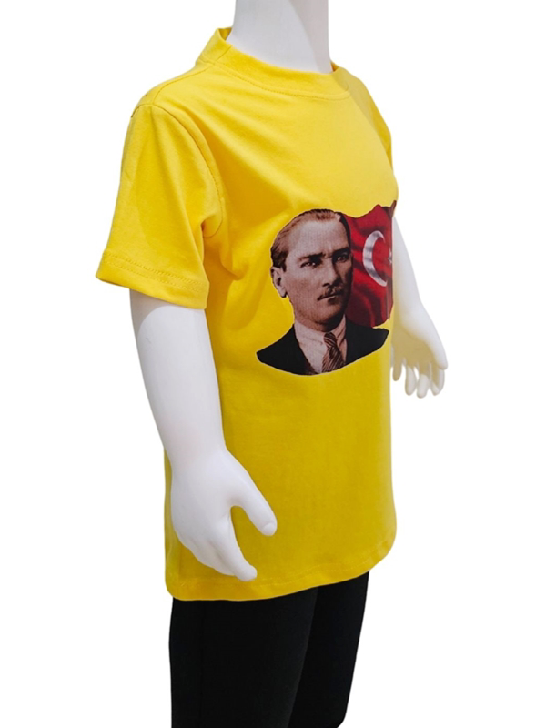 Kostüm Sarayı Ay Yıldızlı Atatürk Baskılı Sarı Tişört Kostüm Sarayı Ay Yıldızlı Atatürk Baskılı Sarı Tişört