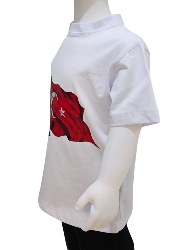 Kostüm Sarayı Ay Yıldızlı Atatürk Baskılı Beyaz Tişört