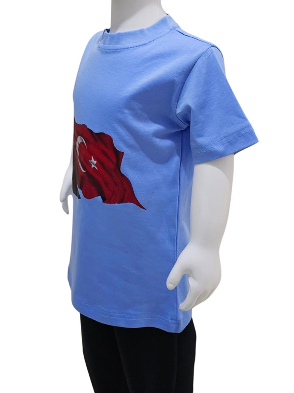 Kostüm Sarayı Ay Yıldızlı Atatürk Baskılı Mavi Tişört Kostüm Sarayı Ay Yıldızlı Atatürk Baskılı Mavi Tişört