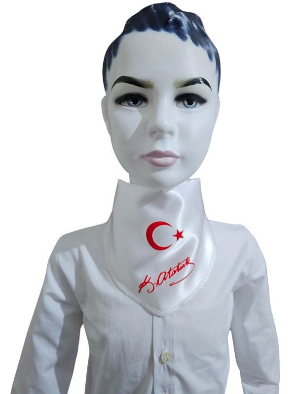 Ay Yıldızlı Atatürk İmzalı Fular Ay Yıldızlı Atatürk İmzalı Fular