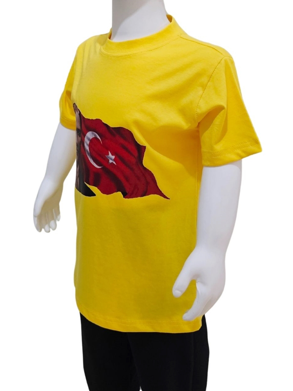 Kostüm Sarayı Ay Yıldızlı Atatürk Baskılı Sarı Tişört Kostüm Sarayı Ay Yıldızlı Atatürk Baskılı Sarı Tişört