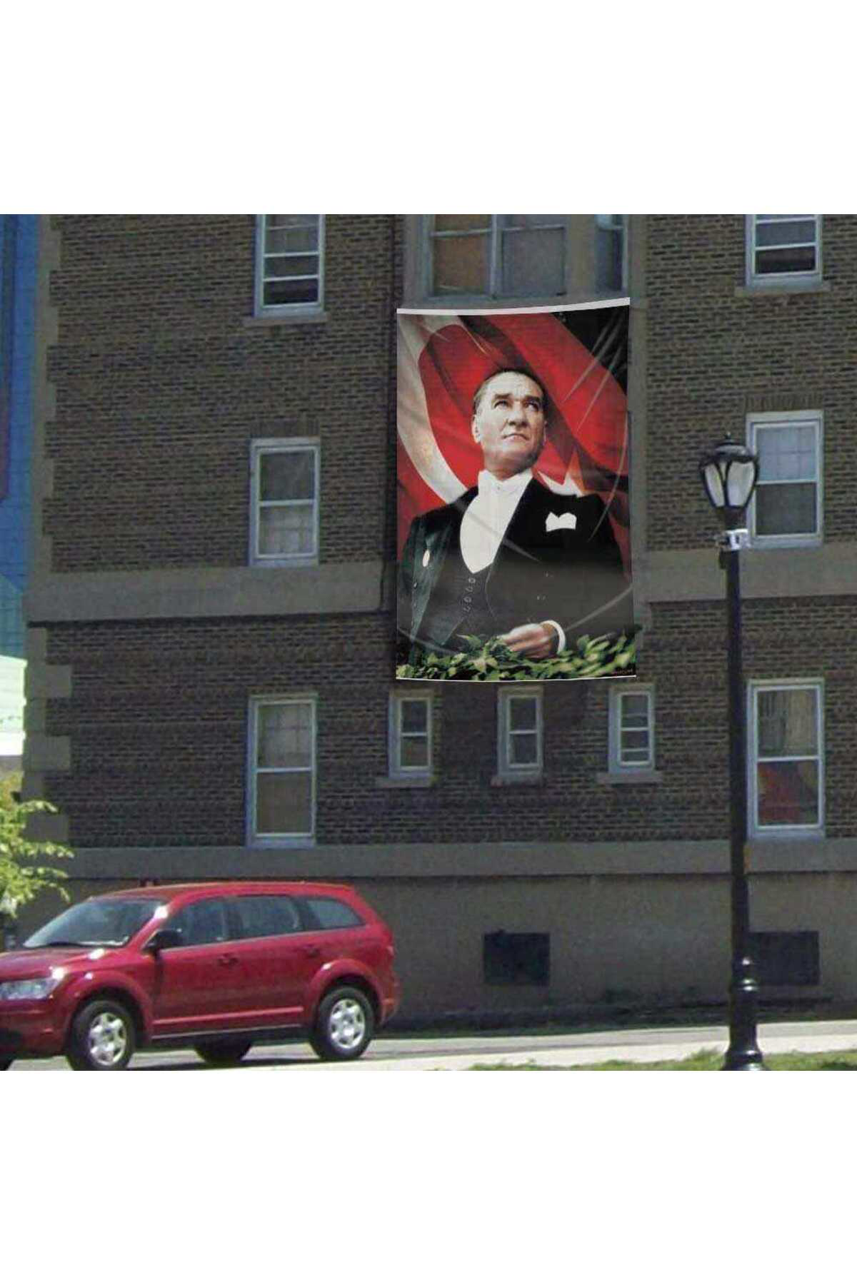 Ay Yıldızlı Sivil Mustafa Kemal Atatürk Poster Cephebayrak- 3x4,5