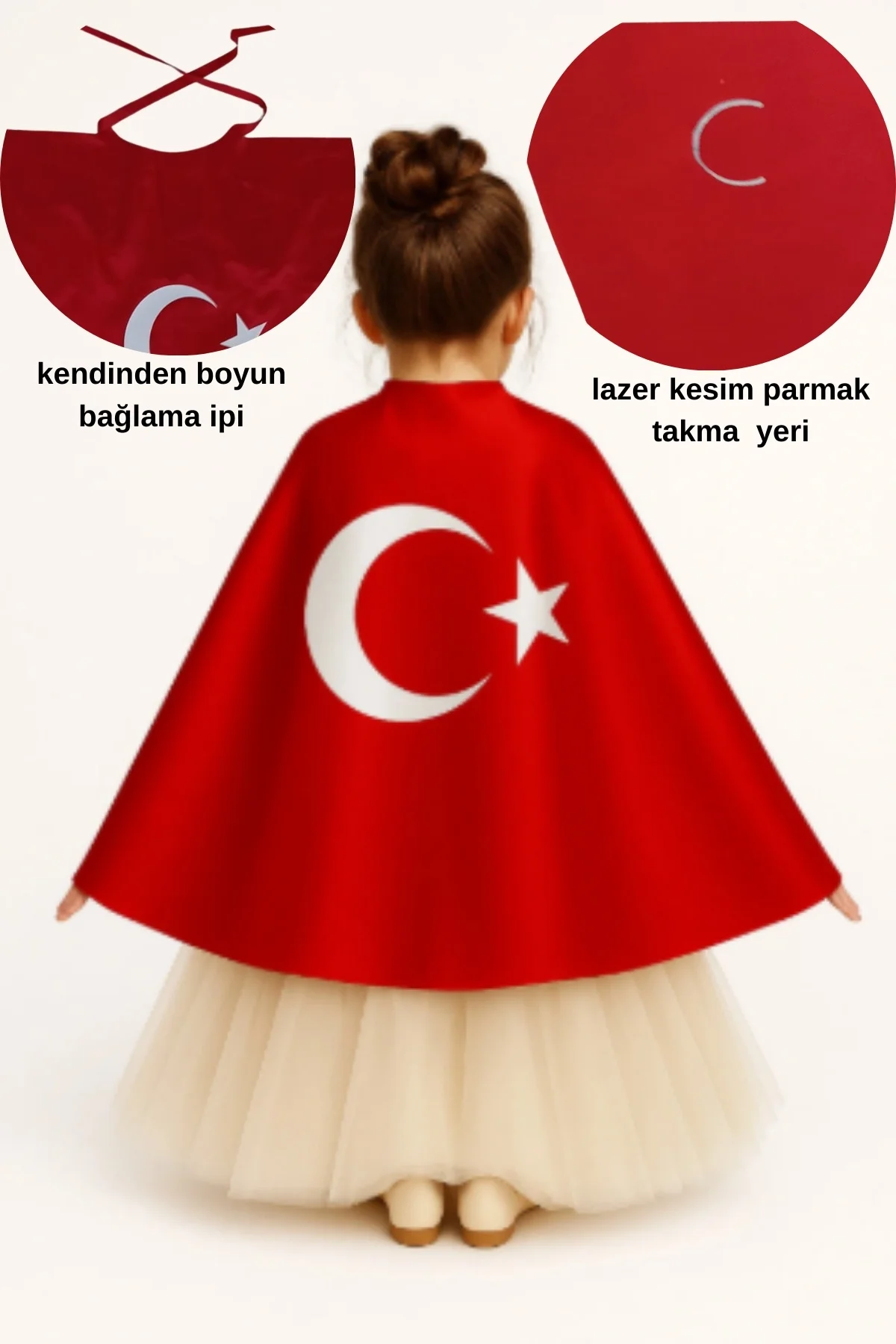 Ay Yıldızlı Türk Bayraklı Pelerin