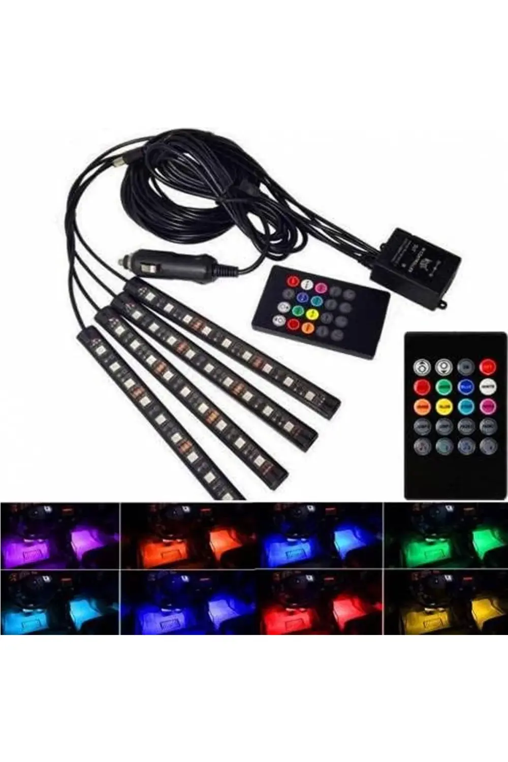 Ayak Altı Led Ambiyans Ses Duyarlı RGB Aydınlatma 4 Lü
