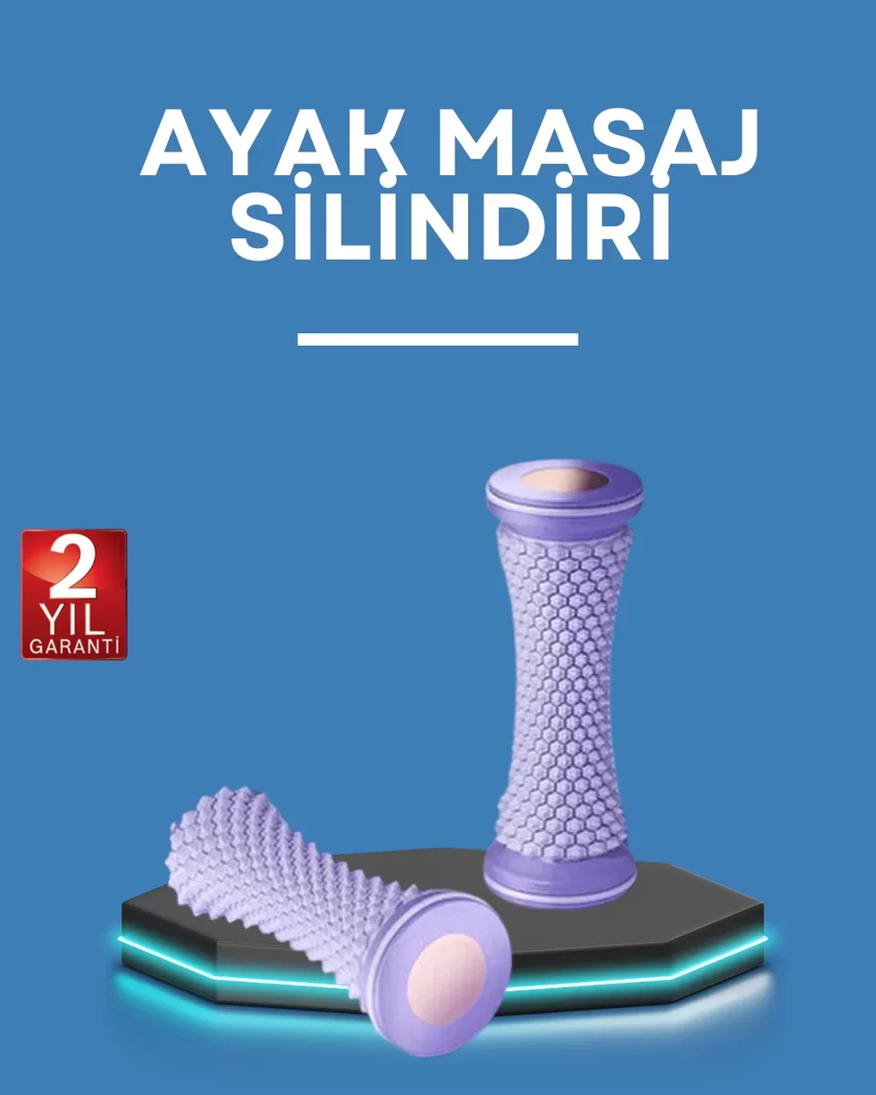 Ayak Masaj Rulosu Akupresur Silindir - Plantar Fasiit, Topuk Ağrısı İçin Kas Gevşetici ve Taşınabilir