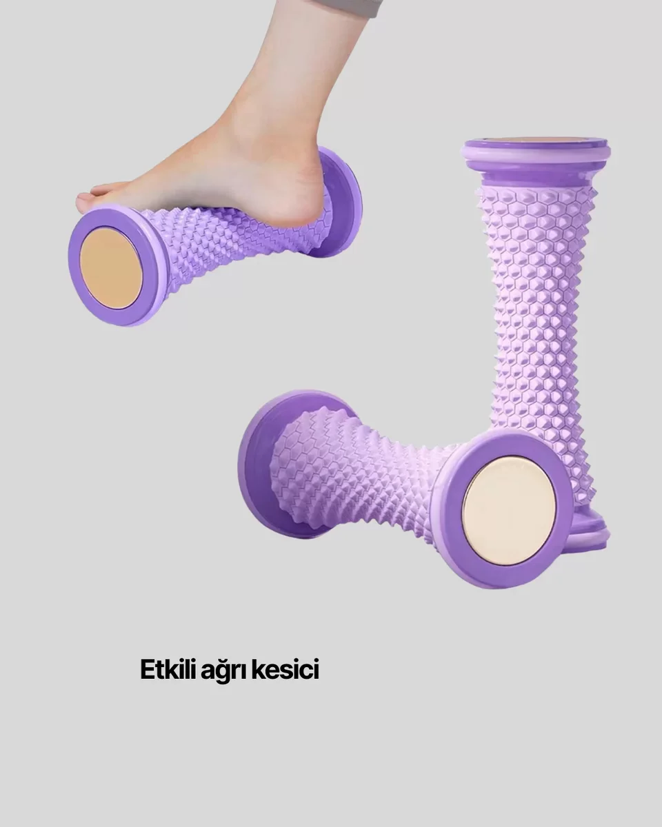 Ayak Masaj Rulosu Akupresur Silindir - Plantar Fasiit, Topuk Ağrısı İçin Kas Gevşetici ve Taşınabilir