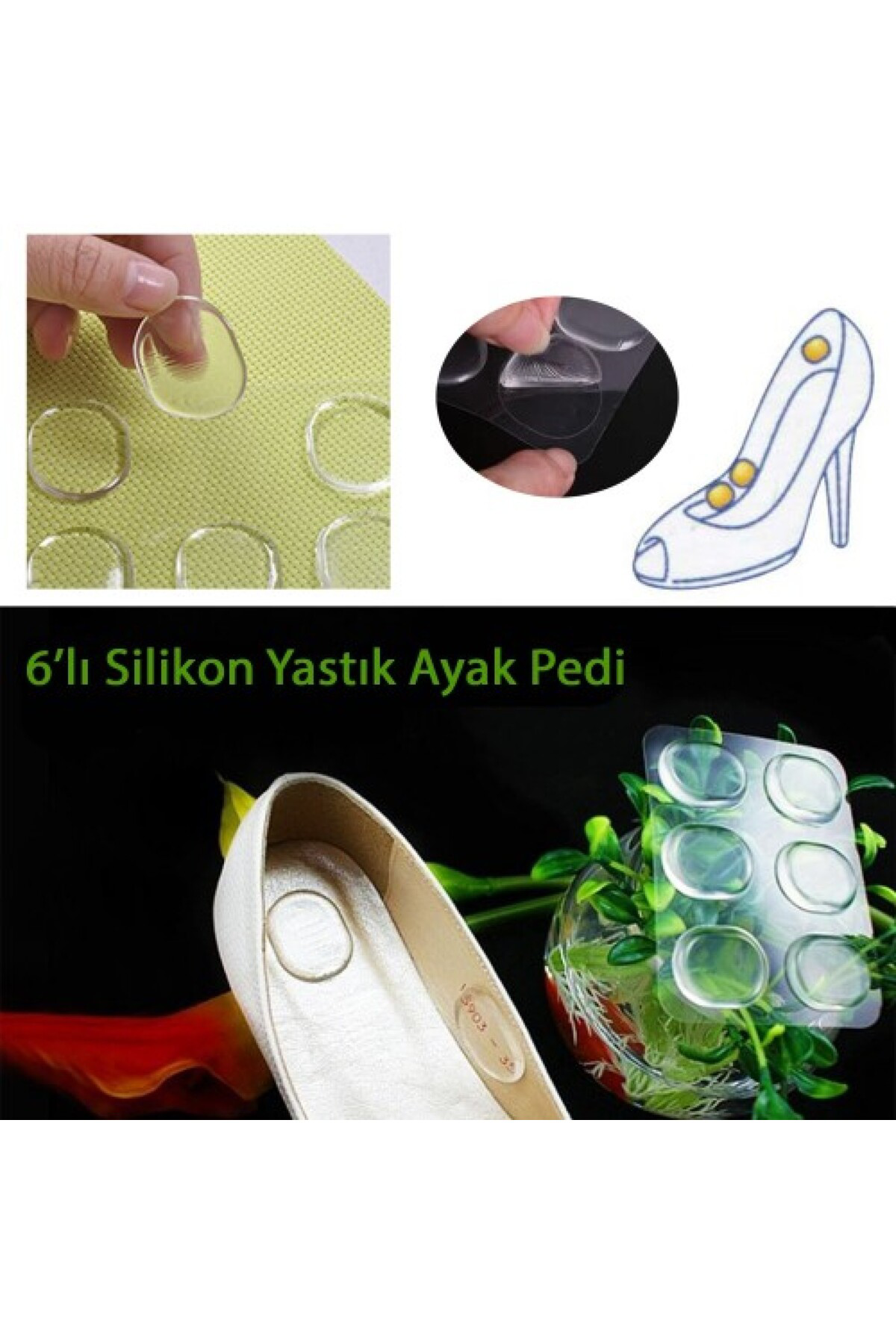 Vb Quality Ayak Nasır 6Lı Ped - Ayak Vurma Önleyici Silikon Ped