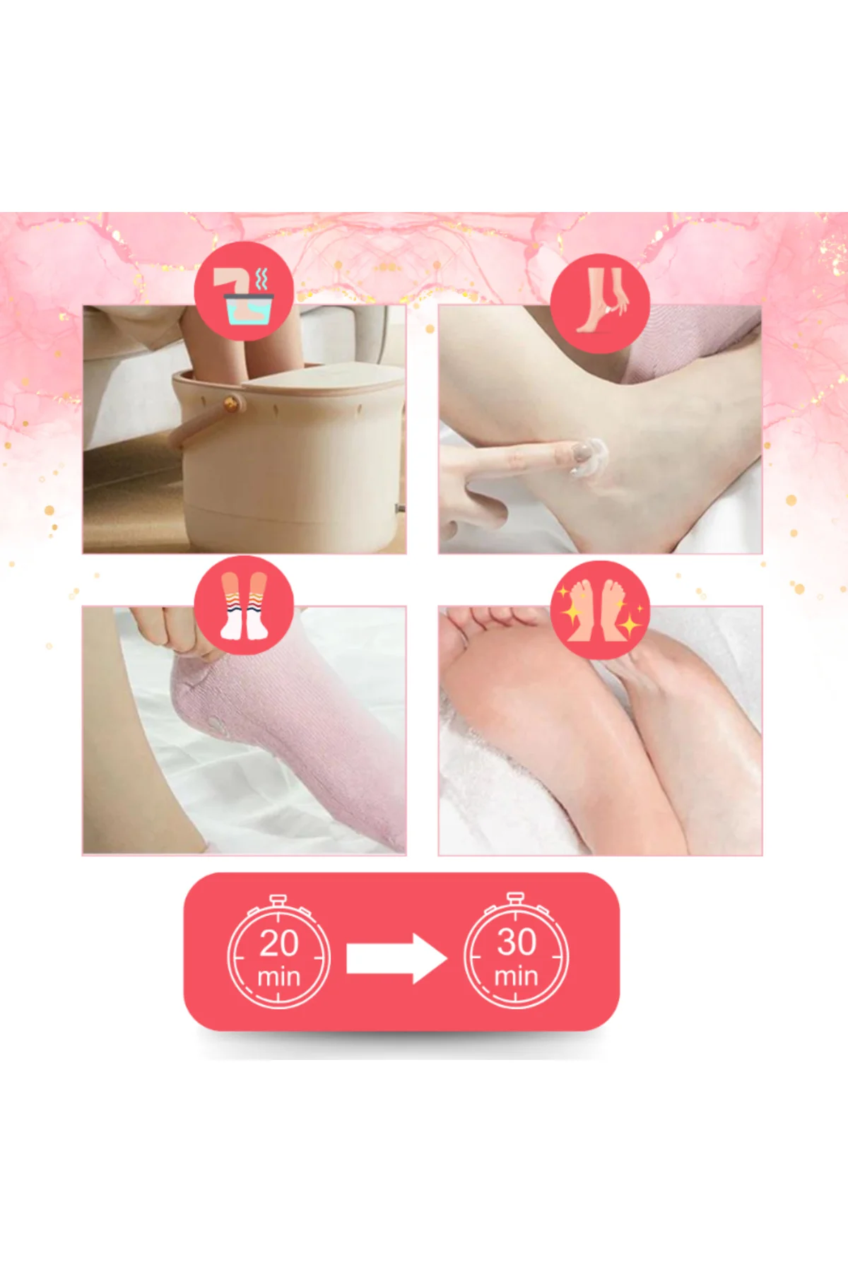Ayak Nemlendirici Jel SPA Çorabı - Yumuşatıcı Jel Kaplama - Görsel 2