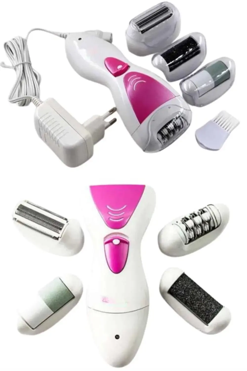 Ayak Törpü Başlıklı Epilatör Aleti 4 Başlıklı Taşınabilir Şarjlı