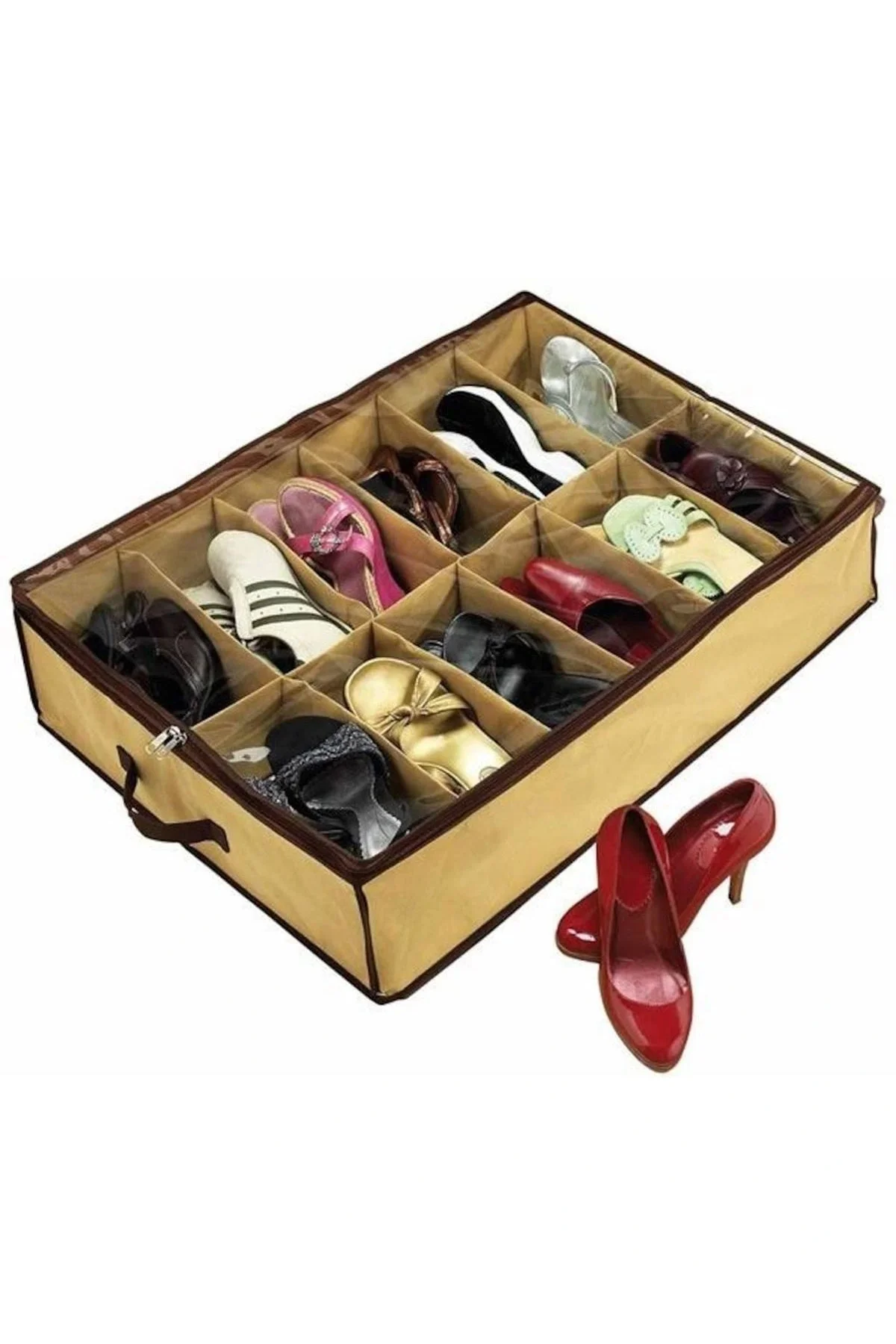 Ayakkabı Saklama Çantası 12 Bölmeli Shoes Under - Görsel 3