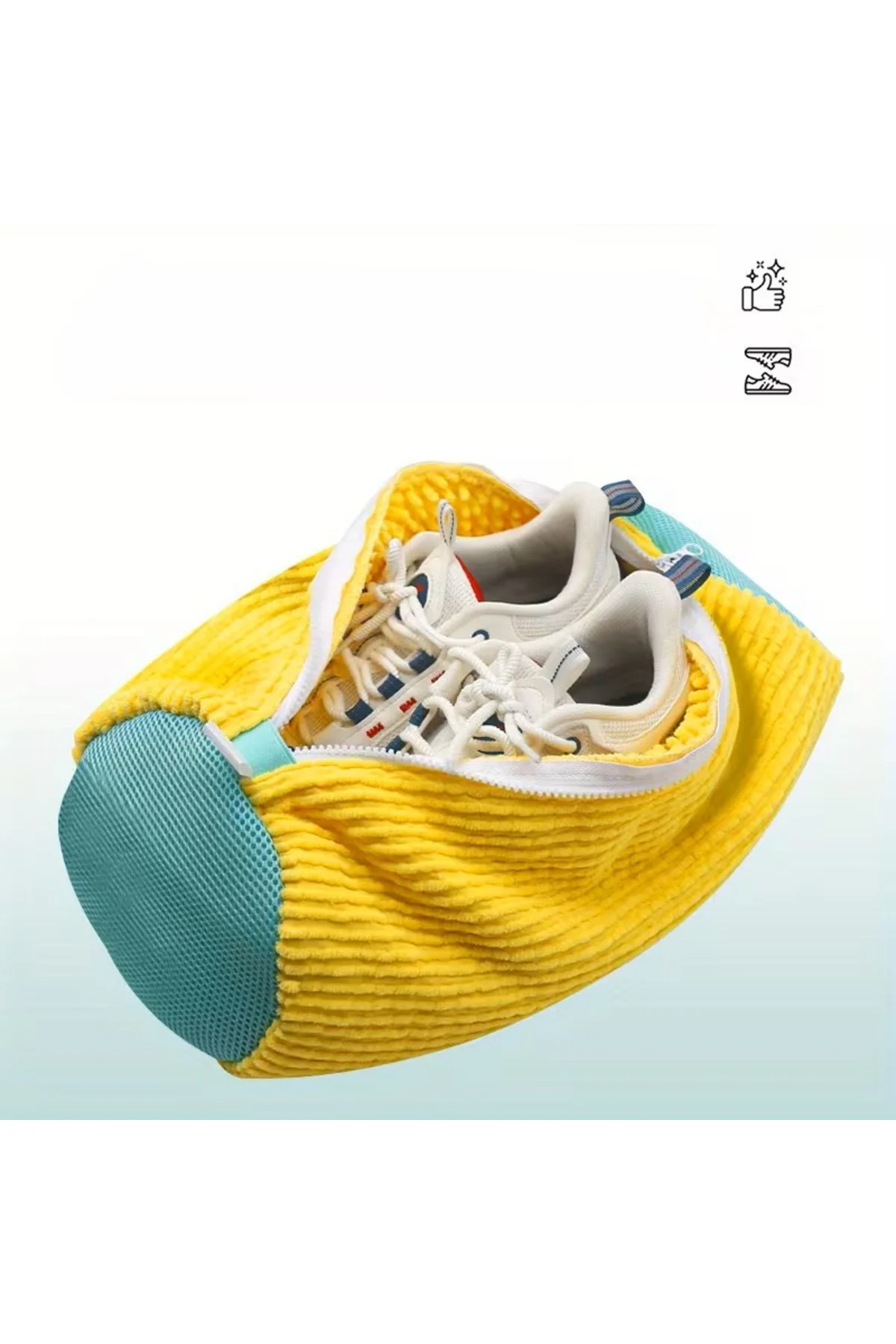 Ayakkabı Yıkama Torbası - Mikrofiber Astarlı - Fermuarlı - Geniş Kullanım Alanı - Görsel 2