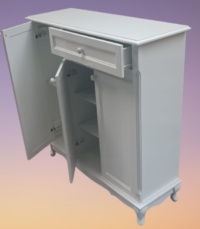 Ayakkabılık 12225 Klasik Kayın Avangart Aslan Ayak Parlak Beyaz 3