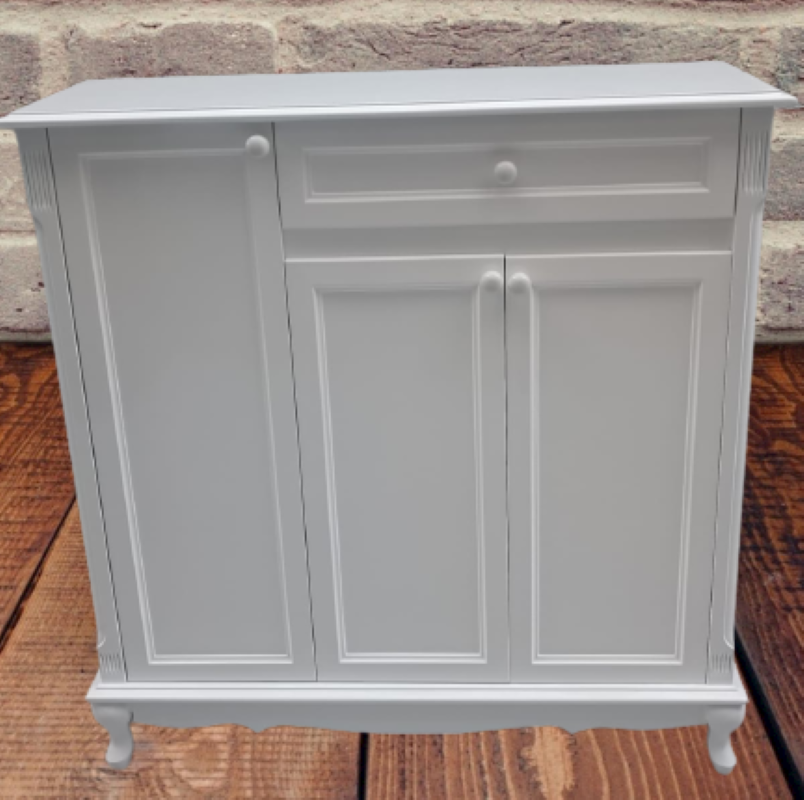 Ayakkabılık 12225 Klasik Kayın Avangart Aslan Ayak Parlak Beyaz 3