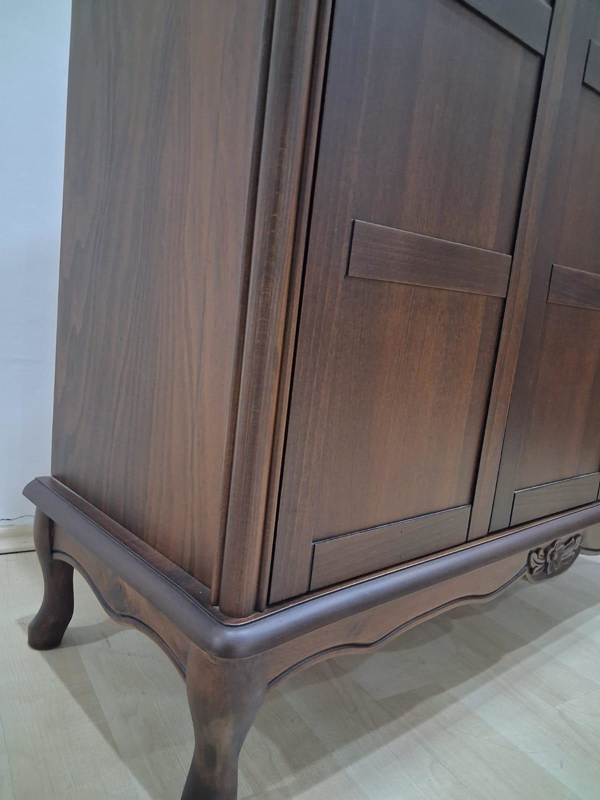 Ayakkabılık 17146 Klasik Oyma Model Parlak CEVİZ Kaplama Kayın As