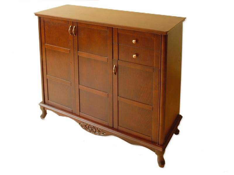 Ayakkabılık 17146 Klasik Oyma Model Parlak CEVİZ Kaplama Kayın As