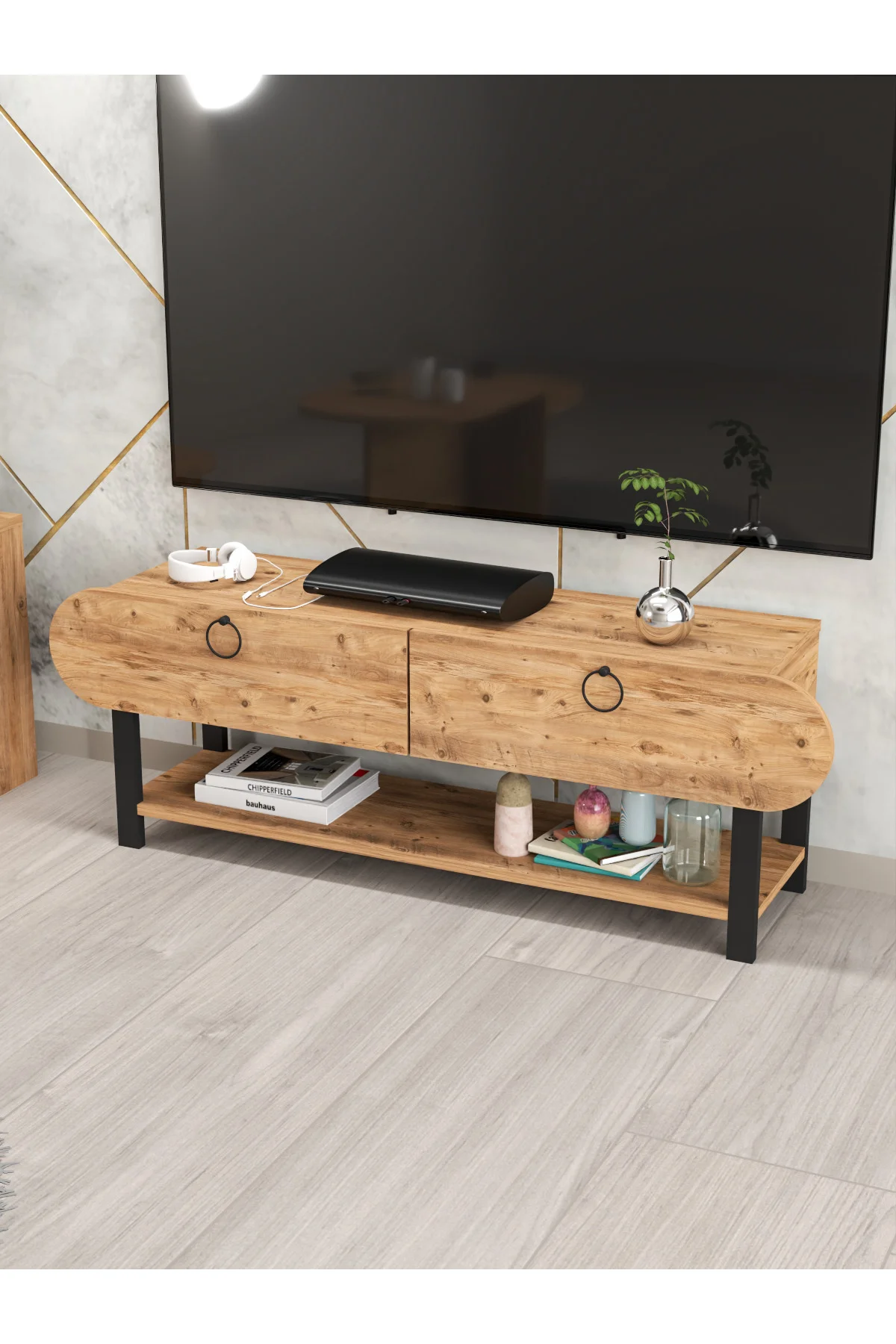 Ayakkabılık Ahşap 2 Kapaklı Metal Raflı 4 Katlı Çok Amaçlı Beyaz