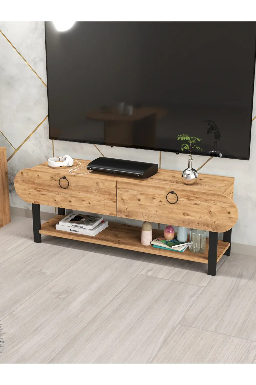 Ayakkabılık Ahşap 2 Kapaklı Metal Raflı 4 Katlı Çok Amaçlı Beyaz