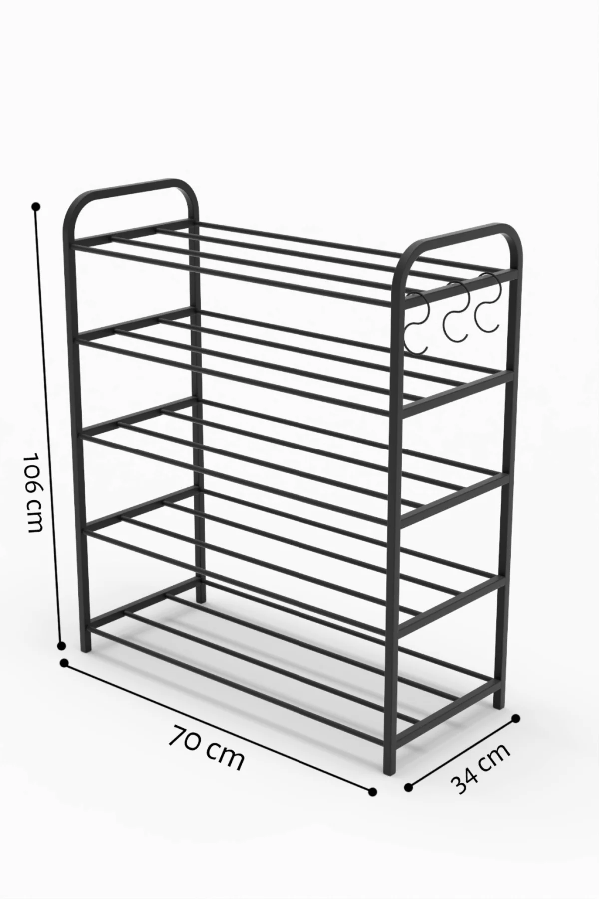 Ayakkabılık Metal 5 Katlı Ayakkabı Düzenleyici Çok Amaçlı Raf
