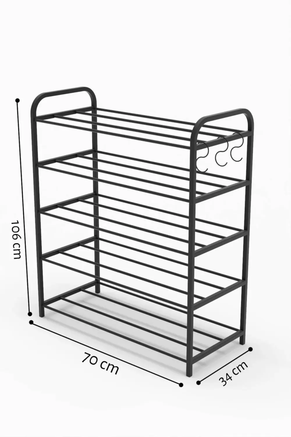 Ayakkabılık Metal 5 Katlı Ayakkabı Düzenleyici Çok Amaçlı Raf